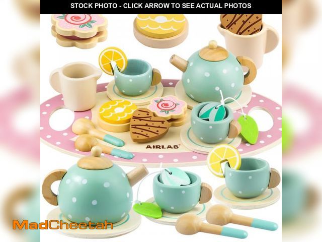 Lot 74-12444469 - Wooden Tea Set for Little Girls Play Food Pretend Play Kitchen Accessories for 3 4 5 Years Old Girls...