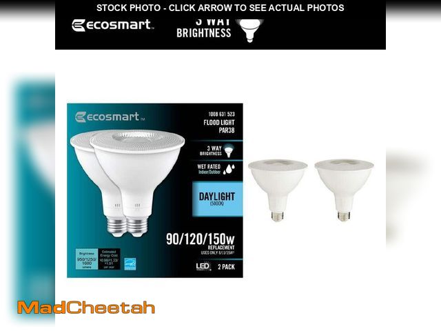 Lot 74-12554523 - 90/120/150-Watt Equivalent PAR38 3-Way Flood Energy Star Dimmable CEC LED Flood Light Bulb 5000K Day...