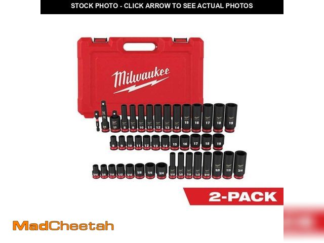 Lot 74-14468357 - Milwaukee SHOCKWAVE 3/8 in. Drive SAE and Metric 6 Point Impact Socket Set (86-Piece) 49-66-7009-49-...