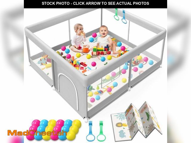 Lot 74-14473341 - Baby Playpen with Mat, 50x50 Inch Playpen with Mat Waterproof for Babies and Toddlers Play Pen Playa...