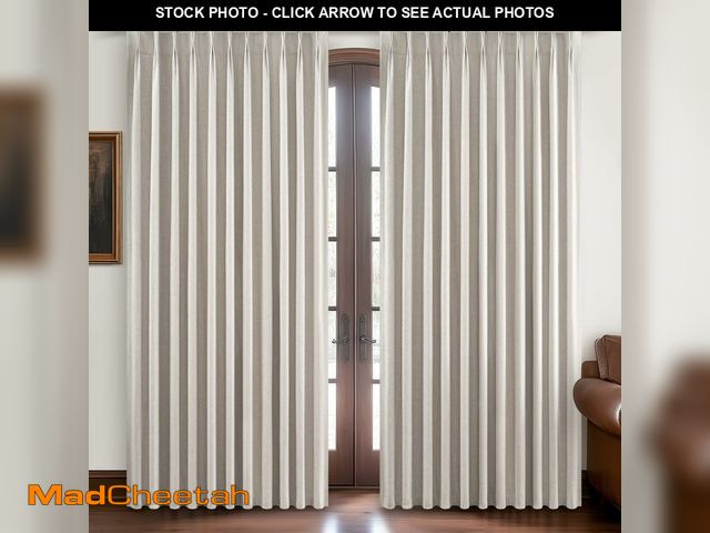 Lot 74-12499287 - Curtains 60 Inch Length Wide Pinch Pleated Black Out Curtains 84 Inch Long for Living Room, Farmhous...