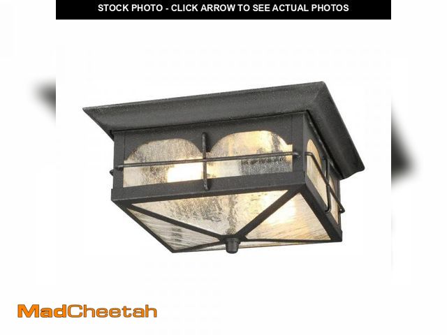 Lot 74-12492038 - Home Decorators Collection Brimfield 11 in. Aged Iron Weather Resistant Outdoor Ceiling Light Flush ...