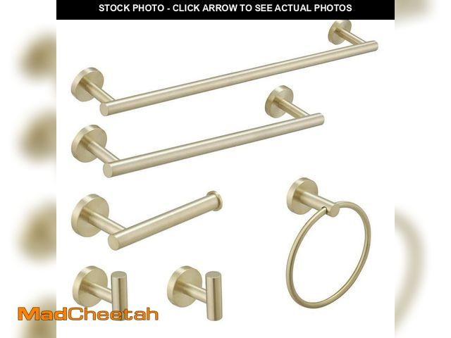 Lot 74-13770624 - BWE 6-Piece Bath Hardware Set with Towel Ring Toilet Paper Holder Towel Hook Towel Bar Included Wall...