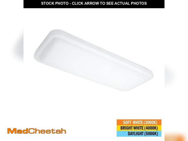 Lot 74-12869904 - Commercial Electric 24 in. x 10 in. Classic White LED Flush Mount Closet Light 1600 Lumens 20-Watt A...