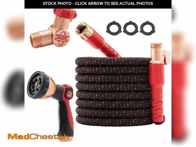Lot 74-14212509 - Pocket Hose Ballistic 75 FT Expandable Garden Hose w/Pocket Pivot Swivel Connector, Anti-Burst Sleev...