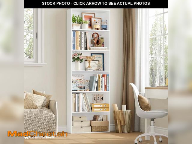 Lot 74-14085932 - Homfa 6 Tier Tall Bookshelf and Bookcase, Wooden Bookcase Display Shelf for Living Room Home Office ...