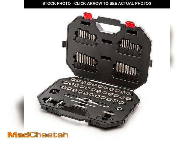 Lot 74-12691590 - *MISSING ALLEN WRENCH* Husky SAE/Metric Ratcheting Tap and Die Set (77-Piece) *MISSING ALLEN WRENCH*...