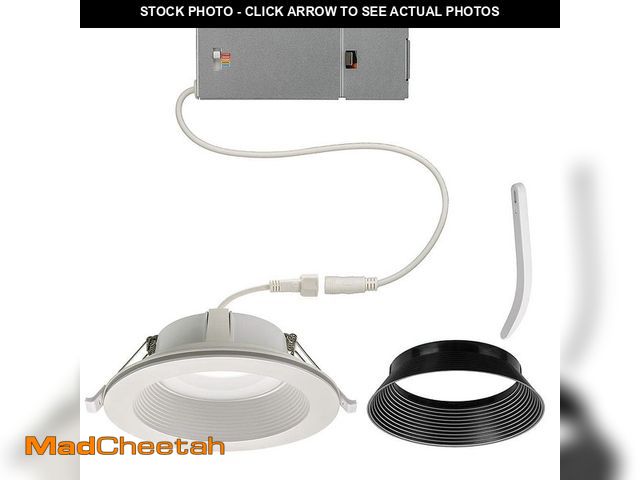 Lot 74-13000016 - Commercial Electric 6 in. Canless Integrated LED Recessed Light Trim with Night Light 900 Lumens Adj...