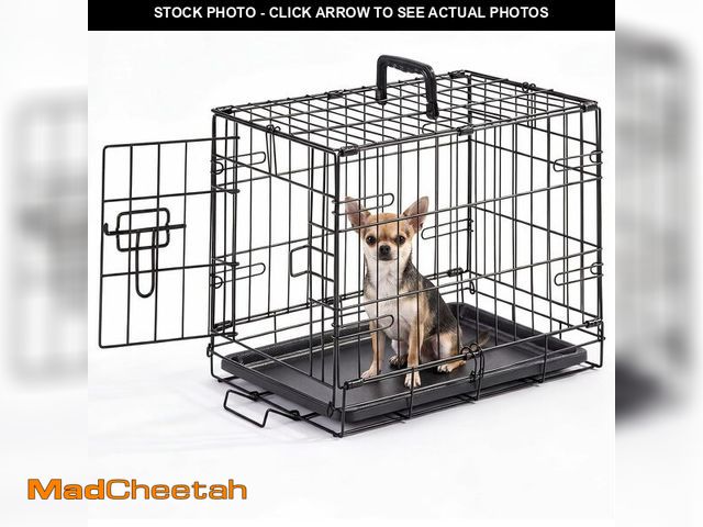 Lot 74-14305333 - Aidoly Dog Crate - 18 Inch Small Single Door Portable Puppy Dog Cage, Metal Wire Pet Kennel with Sec...