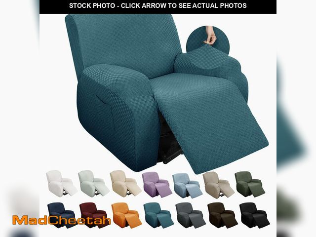 Lot 74-14387132 - YEMYHOM 4 Pieces Stretch Recliner Slipcover Latest Jacquard Recliner Chair Cover with Side Pocket An...