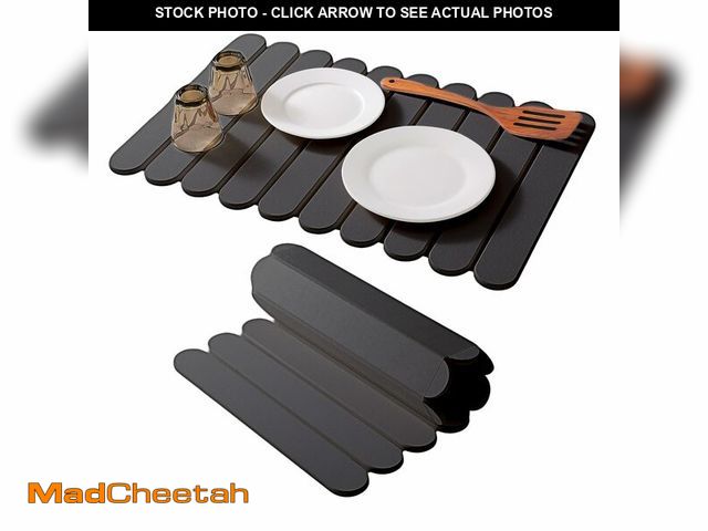 Lot 74-12431796 - 24"Ãâ16" Grey Stone Dish Drying Mats for Kitchen Counter, Large Quick Dry Collapsible Eco-Friendl...