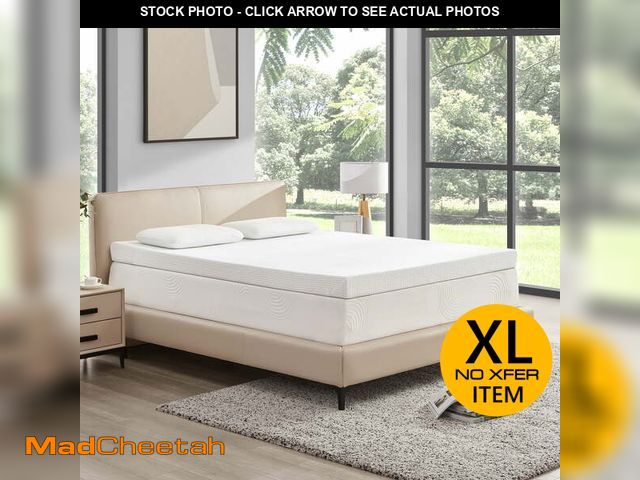 Lot 74-12548401 - Gel-Infused Memory Foam Mattress Topper with Removable Fitted Cover (4 inch, King) - USED