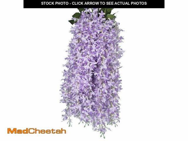 Lot 74-14052177 - RECUTMS Artificial Lilac Flowers Garland 8Pcs-24Branches 33.5in Fake Syringa Wisteria Vines Faux Sil...