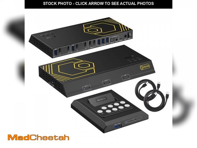 Lot 74-12302646 - 4K@60Hz HDMI KVM Switch USB 3.0 2 Monitors 2 Computers EDID Emulators,Dual Monitor KVM Switch for 2P...