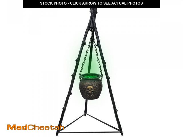 Lot 74-12435281 - DR.DUDU Halloween Decorations Outdoor - 4.6FT Large Witches Cauldron with Tripod &amp; Green LED Lig...