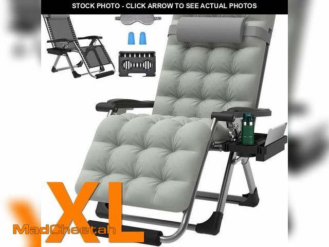 Lot 74-13775403 - PNKKODW Oversized 29" XL Zero Gravity Chair w/Upgraded Lock and Wider Cup Holder,Removable Cushion&a...