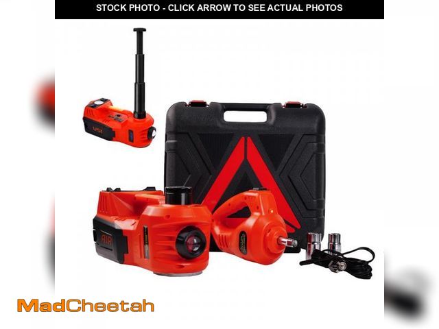 Lot 74-12220257 - ROGTZ Electric Hydraulic Car Jack Kit 5 Ton 12V Portable Lift Range 17.7 Inch with Impact Wrench and...