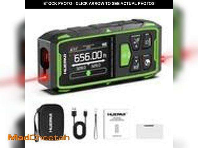 Lot 74-14257333 - MYWISH 656 ft. Bidirectional Laser Distance Measure, Rechargeable Measuring Tool with 9-Modes, Auto-...