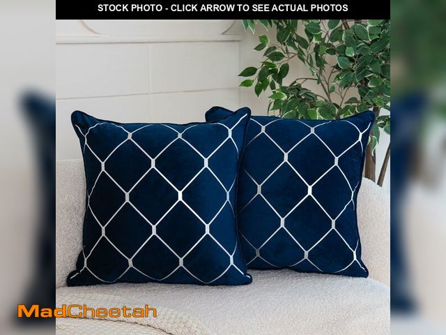 Lot 74-12707209 - WACOMECO Silver Throw Pillow Covers, Pack of 2 Soft Velvet Decorative Cushion Covers for Couch Sofa ...