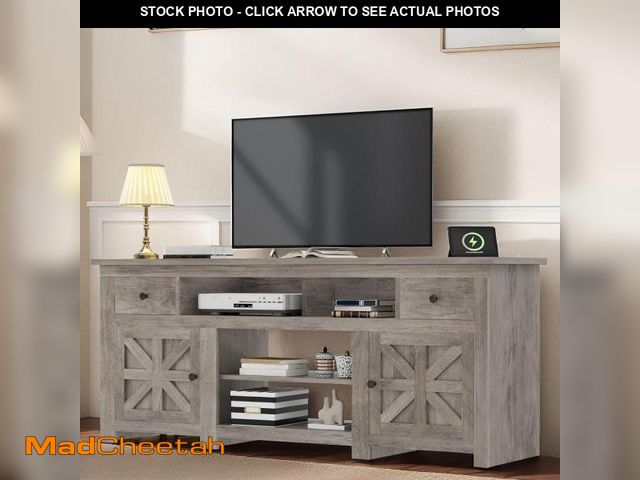 Lot 74-12489353 - YITAHOME TV Stand for 75/80 Inch TV, Farmhouse Entertainment Center with Storage, 70 Inch TV Cabinet...