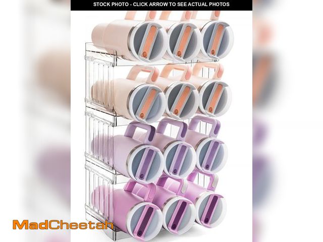 Lot 74-12049498 - Gracenal Upgraded Larger Tumbler Organizer for Stanley 40 oz Tumbler with Handle, Kitchen Storage fo...