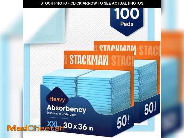 Lot 74-12136858 - Chucks Pads Disposable [100-Pack] Adult Incontinence Underpads 30"x 36" Extra Large Absorbent Fluff ...
