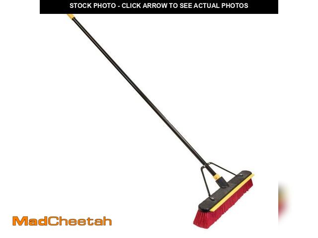 Lot 74-14243062 - *DIRTY* Quickie 24 in. Multi-Surface 2-in-1 Push Broom with Squeegee for Indoor/Outdoor Use, Garage,...