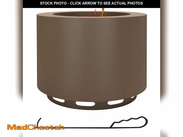 Lot 74-12660794 - Smokeless Fire Pit, 19" Portable Wood Burning Firepit with Poker, Low Smoke Camping Bonfire Stove fo...