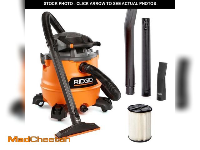 Lot 74-14441155 - (MISSING HOSE,FILTER,WHEELS,ATTACHMENTS,HARDWARE) RIDGID 16 Gal. 6.5 Peak HP NXT Shop Vacuum Wet Dry...