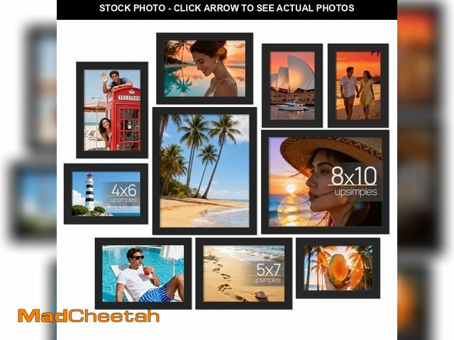 Lot 74-13575851 - upsimples 10 Pack Picture Frames Collage Wall Decor for Mounting or Tabletop Display, Photo Gallery ...