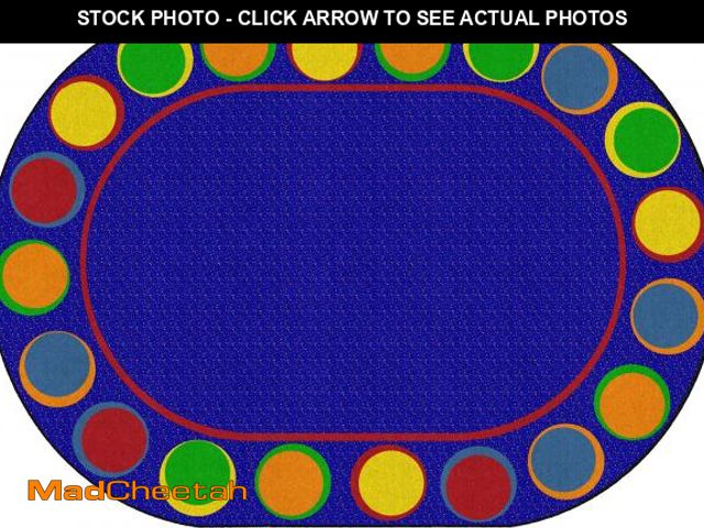 Lot 74-12204413 - Flagship Carpets Sitting Spots Seating Oval Area Rug for Children's Classroom or Kids Playroom, and ...
