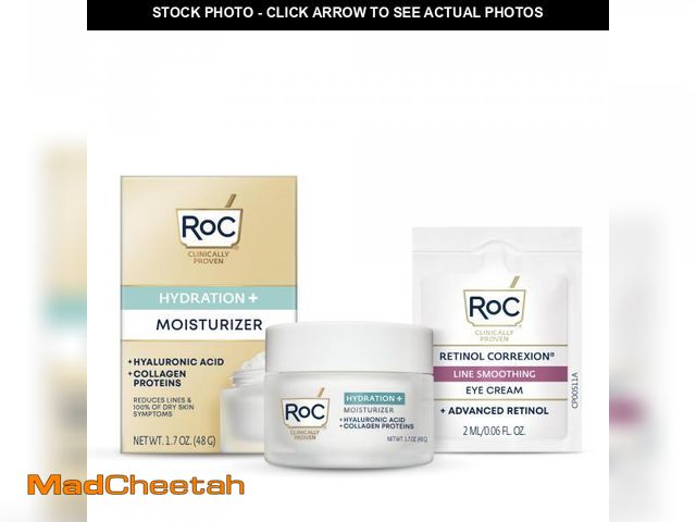 Lot 74-12120319 - RoC Hydration+ Hyaluronic Acid Moisturizer Face Cream, Hydrating, Smoothing, Fragrance Free Formula ...
