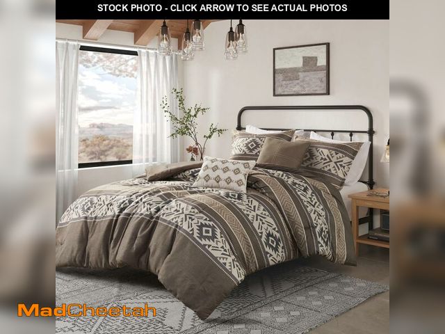 Lot 74-13042227 - Madison Park Queen Comforter Set, Stripes Herringbone Southwestern Boho Comforters Queen Size, All S...