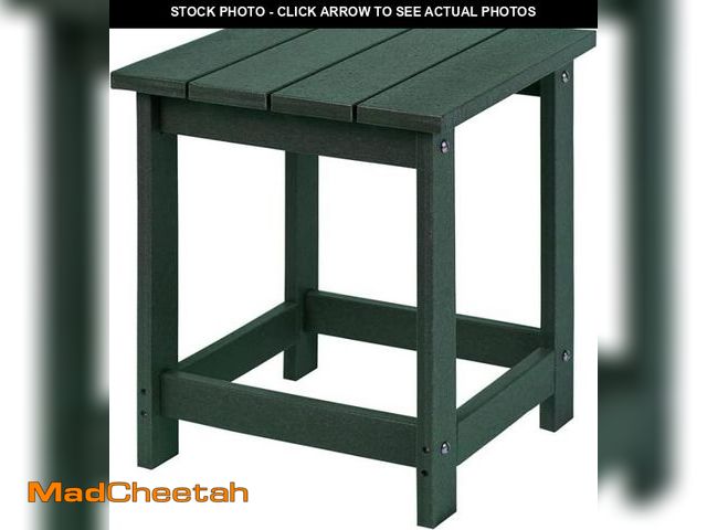 Lot 74-12524363 - LZRS Adirondack Square Outdoor Side Table for Patio, Pool Composite Patio Table,HDPE End Tables for ...