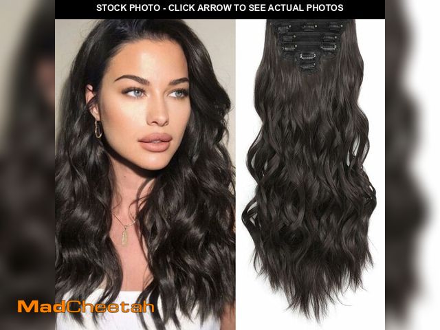Lot 74-12602809 - Fliace Clip in Hair Extensions for Women Dark Brown Long Wavy Hair Extensions Clip Ins 6PCS 24 Inch ...