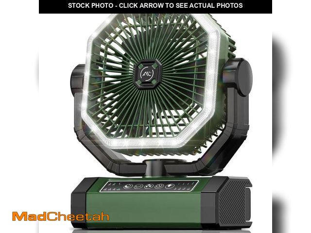 Lot 74-12051606 - Portable Fan 24000mAh Battery Powered with Remote &amp; LED, 4 Speed Strong Airflow, Desk/Camping/Ou...