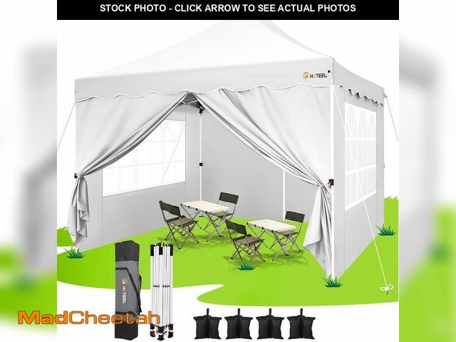 Lot 74-14614852 - HOTEEL Gazebo 3 x 3 Folding Gazebo 3 x 3 Waterproof Stable with 4 Side Panels and 4 Sand Bags UV Pro...