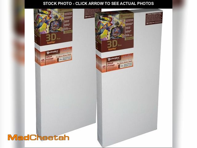 Lot 74-13636629 - MASTERPIECE Z2DY-1117 3D Pro 2.5" Deep Malibu Belgian Linen 12.0 oz Alkyd Oil Primed Stretched Canva...