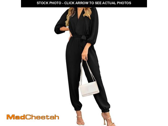 Lot 74-14479895 - PRETTYGARDEN Long Sleeve Jumpsuits for Women Dressy Casual, Black,M - UNUSED