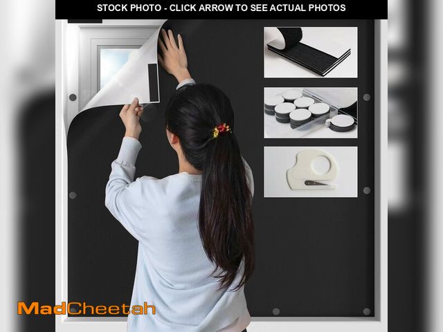 Lot 74-13947984 - BKSAI 100% Blackout Curtains for Bedroom, Magnetic Portable Blackout Shades for Travel, Black Out Wi...