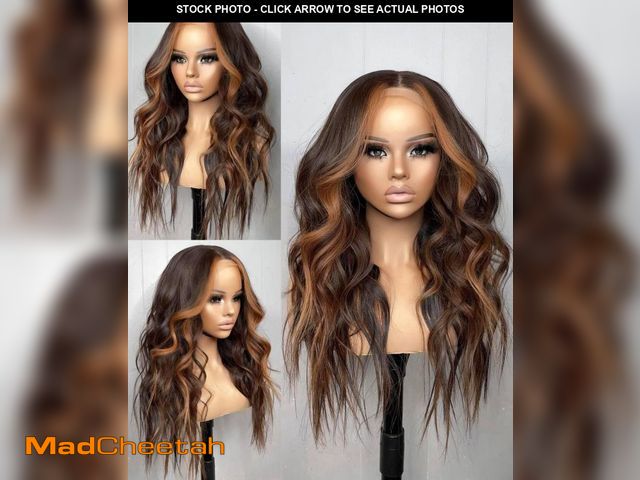 Lot 74-12315667 - YUPEWG Synthetic Lace Front Wig Pre Plucked 13x4x1 Highlight Ombre Blonde Wigs for Women Ready to We...