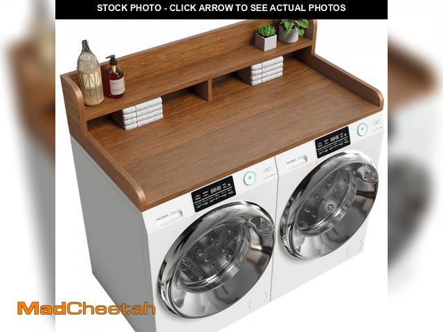 Lot 74-12512189 - *SEE DETAILS* Corbyles 2-Tier Washer Dryer Countertop with 2.75"H Edge Rails, 54" W x 27.55" D Laund...
