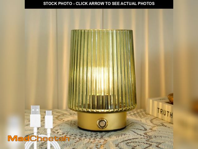 Lot 74-12443613 - ULAROOM Cordless Lamp Rechargeable Battery Operated lamp, Glass Small Table lamp - Portable Dimmable...