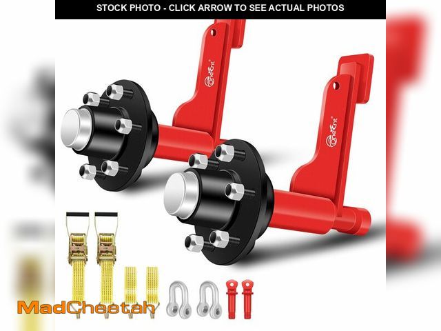 Lot 74-13791624 - 2Pack Shipping Container Wheels 6-Lug Wheels kit|Shipping Container Axles with Ratchet Tie Down-Move...