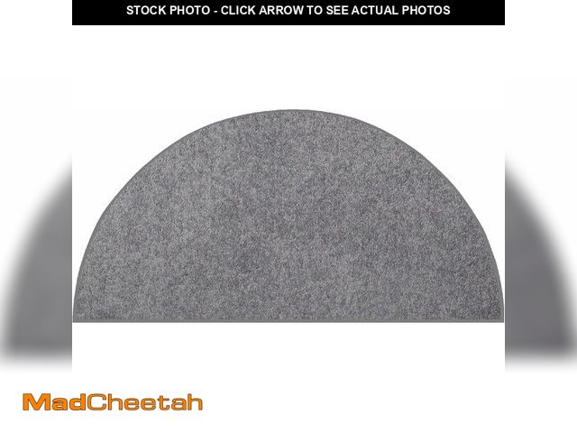 Lot 74-12664053 - Ambiant Pet Friendly Solid Color Area Rugs Grey - 20'' x 40'' Half Round, Indoor, Stain Resistant, P...