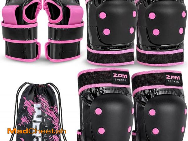 Lot 74-11904634 - 2PM SPORTS Knee Pads for Women, Wrist Guards Knee and Elbow Pads Set with Drawstring Bag, Protective...