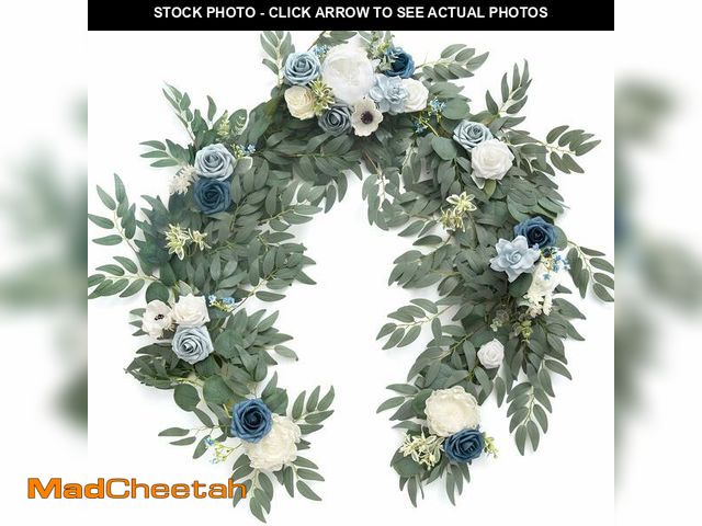 Lot 74-14299190 - Ling's Moment Flower Garland - 6FT Eucalyptus &amp; Rose - Sweetheart Table Decor for Wedding Recept...