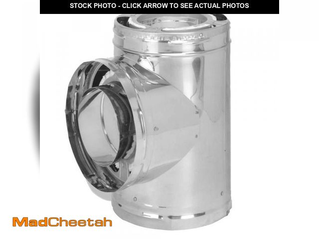 Lot 74-12491863 - DuraVent DuraPlus All-Fuel Chimney 6in. Diameter Tee with Cap, Stainless Steel - UNUSED