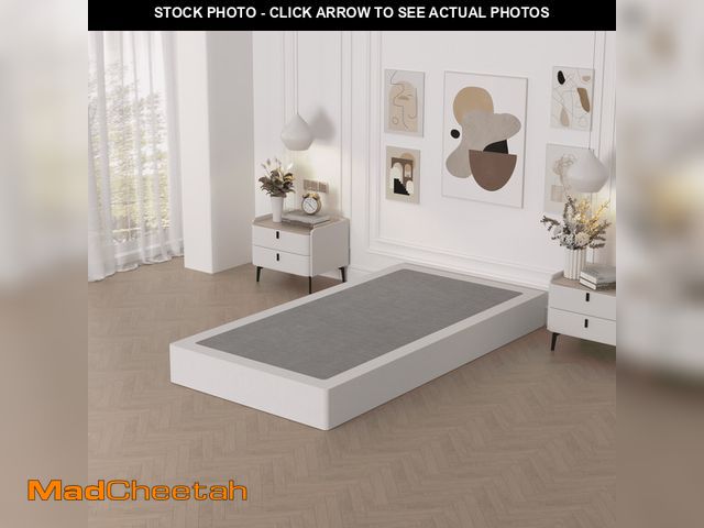 Lot 74-13816473 - Awesofurni 8-inch Twin Box Spring, Heavy Duty Metal Mattress Foundation with Fabric Cover, Easy Asse...