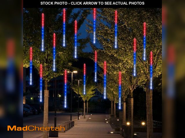 Lot 74-14425216 - Dazzle Bright 4th of July Lights Decorations, 864 LED Red Blue and White Meteor Shower Rain Lights 1...